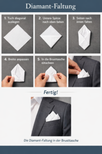 Diamant-Faltung beim Einstecktuch