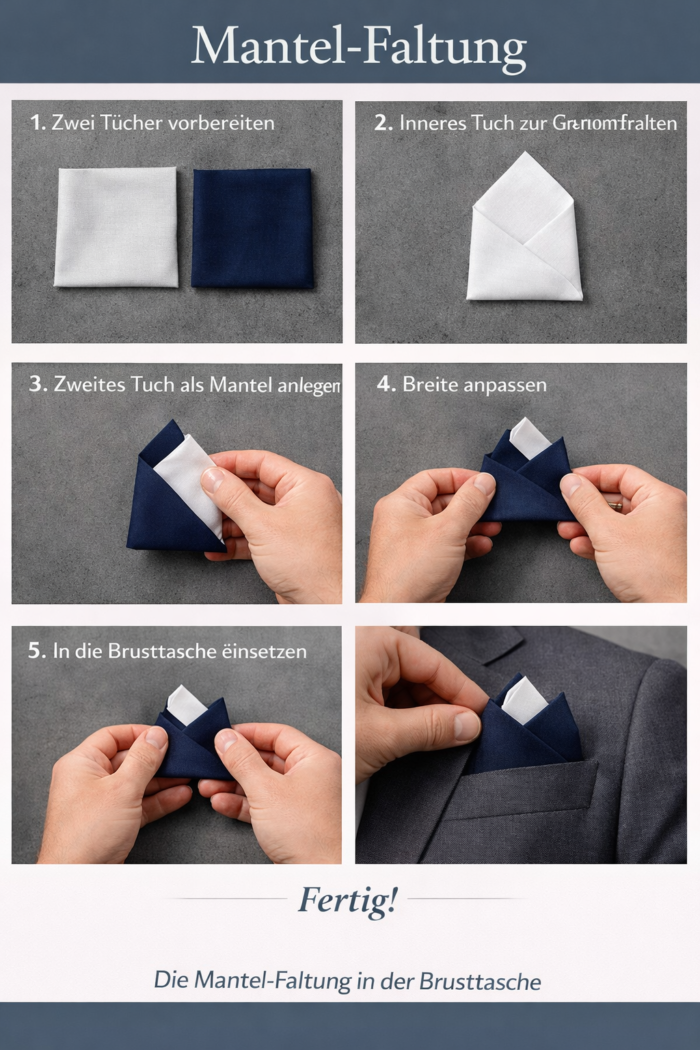 Mantel-Faltung beim Einstecktuch