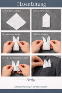 Hasenfaltung Einstecktuch