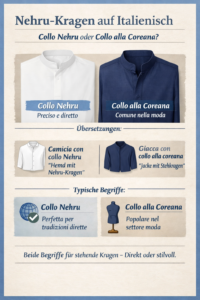 Nehru-Kragen auf Italienisch